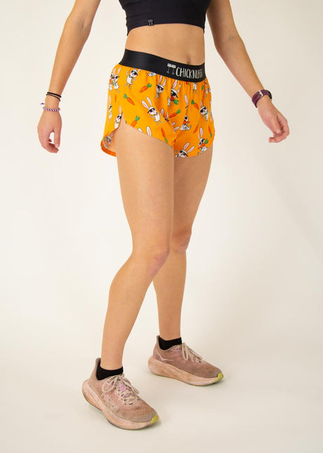Women's Bad Bunny 1.5" Split Shorts (Orange) - ChicknLegs
