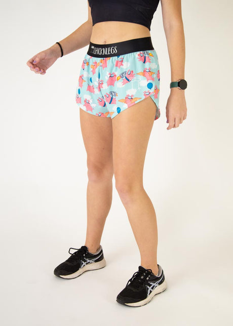 Women's Flying Pigs 1.5" Split Shorts (XXS XS S M L XL) - ChicknLegs Triathlete Store