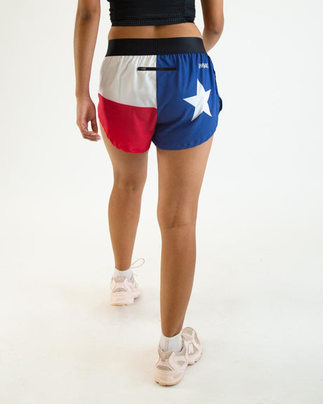 Women's Texas 1.5" Split Shorts (Red, White & Blue) XXS, XS, S, M, L, XL - ChicknLegs