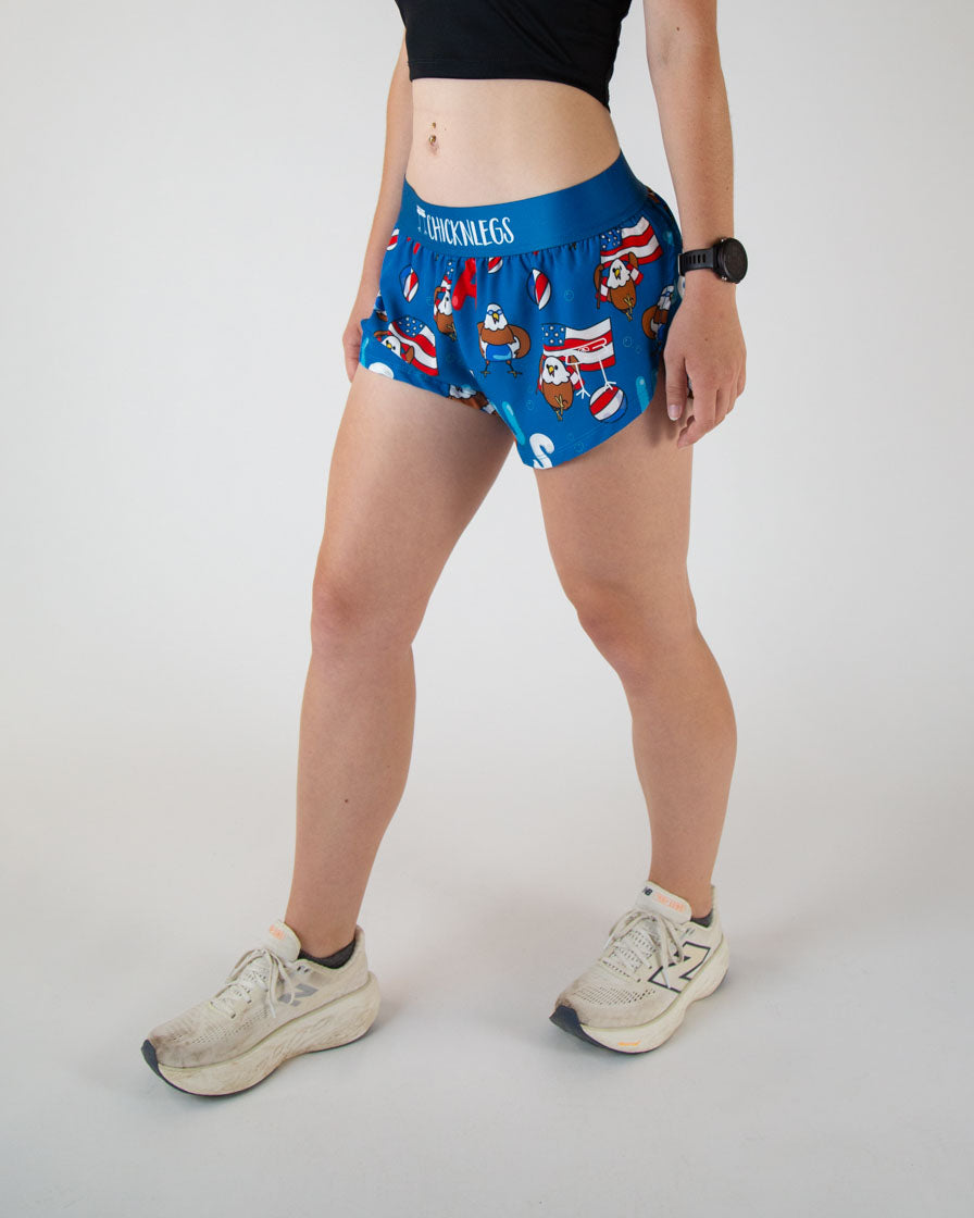 Women's Pool Party 1.5" Split Shorts (XXS, XS, S, M, L, XL) - ChicknLegs Triathlete Store