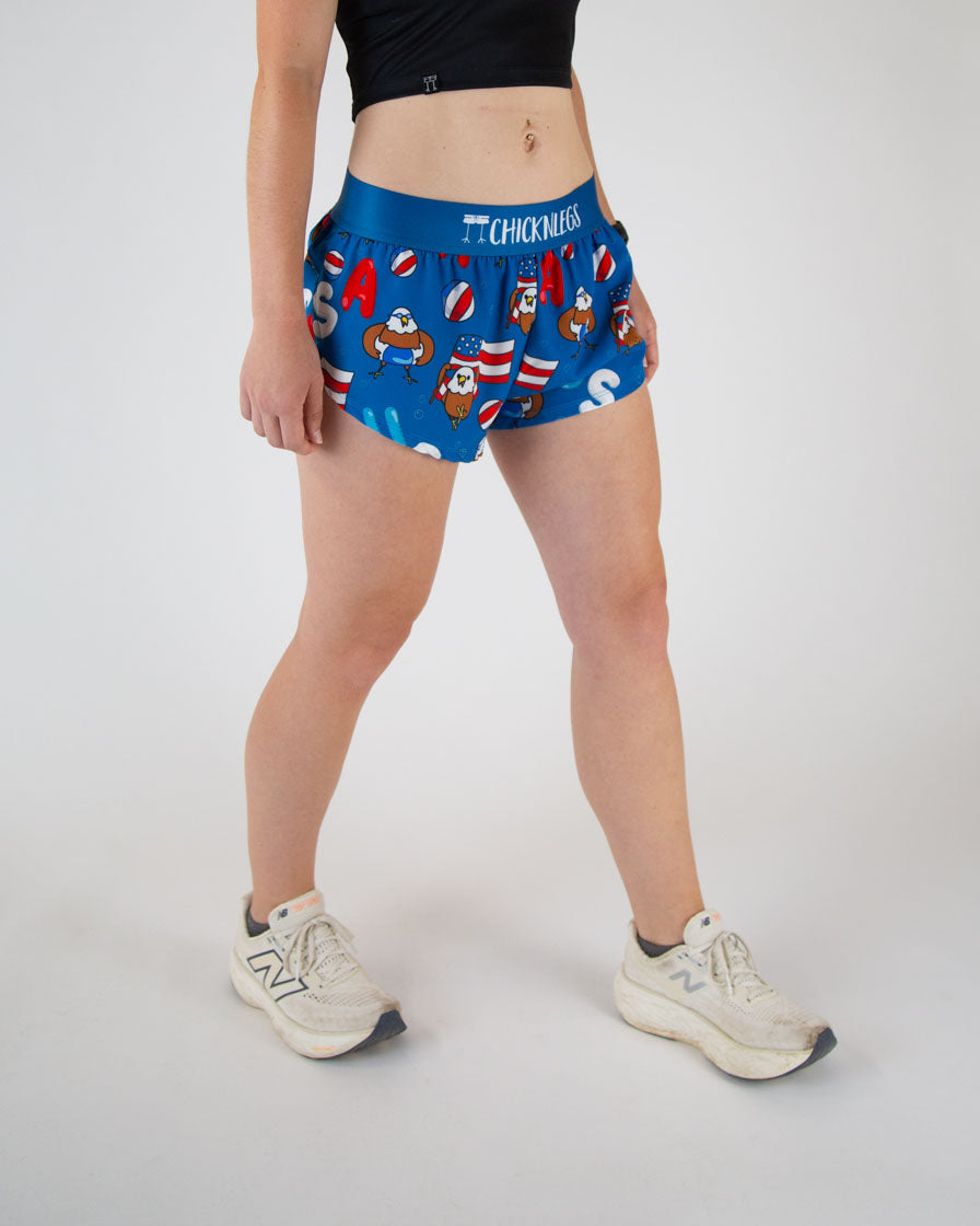 Women's Pool Party 1.5" Split Shorts (XXS, XS, S, M, L, XL) - ChicknLegs Triathlete Store