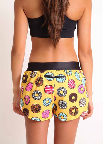 Women's Salty Donuts 1.5" Split Shorts (XXS XS S M L XL) - ChicknLegs