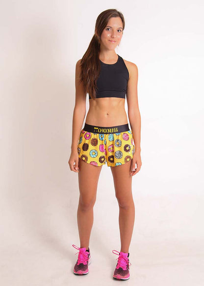 Women's Salty Donuts 1.5" Split Shorts (XXS XS S M L XL) - ChicknLegs