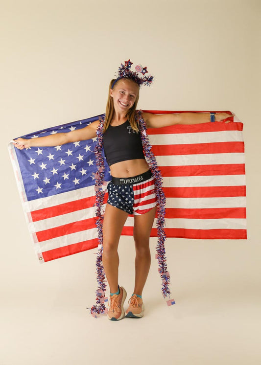 Women's USA 1.5" Split Shorts (Stars & Stripes) - ChicknLegs