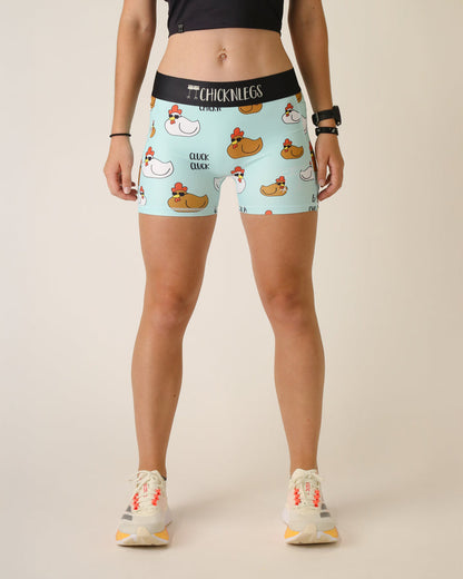 Women's Swaggy Chickens 3" 2-Pocket Compression Shorts (Large) - ChicknLegs