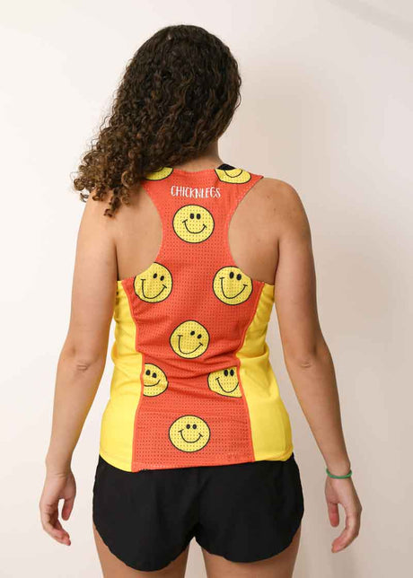 Women's Smileys Performance Singlet (Orange) - ChicknLegs