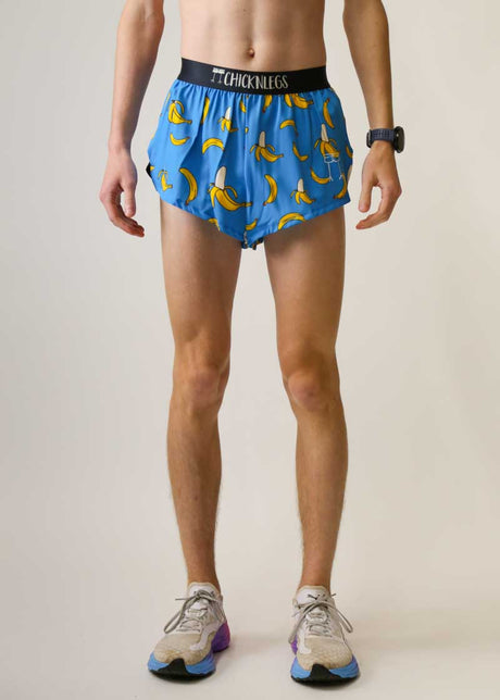Men's Blue Bananas 2" Half Split Shorts - ChicknLegs Triathlete Store