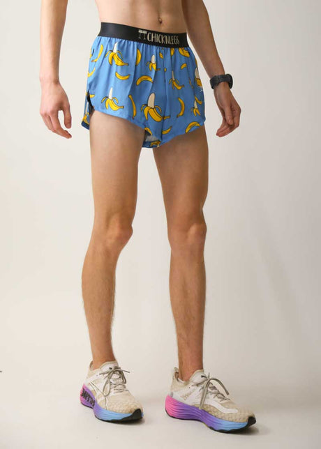 Men's Blue Bananas 2" Half Split Shorts - ChicknLegs Triathlete Store