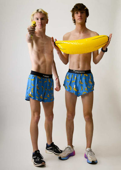 Men's Blue Bananas 2" Half Split Shorts - ChicknLegs Triathlete Store