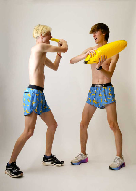 Men's Blue Bananas 2" Half Split Shorts - ChicknLegs Triathlete Store