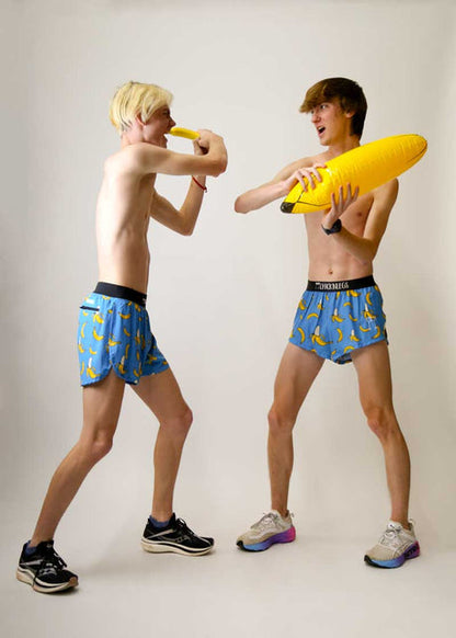 Men's Blue Bananas 2" Half Split Shorts - ChicknLegs Triathlete Store