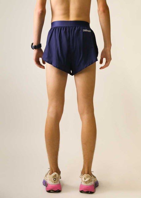 Men's Navy Blue 2" Half Split Shorts  - ChicknLegs