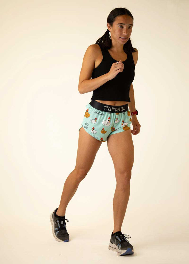 Women's Swaggy Chickens 1.5" Split Shorts - ChicknLegs Triathlete Store