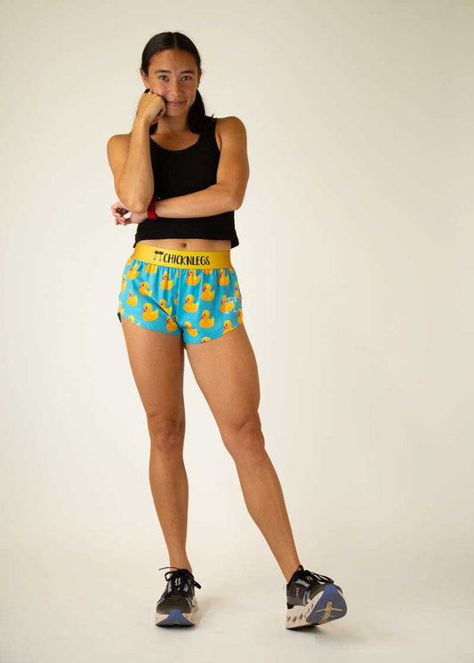 Women's Rubber Ducky 1.5" Split Shorts (XXS-XL) - ChicknLegs
