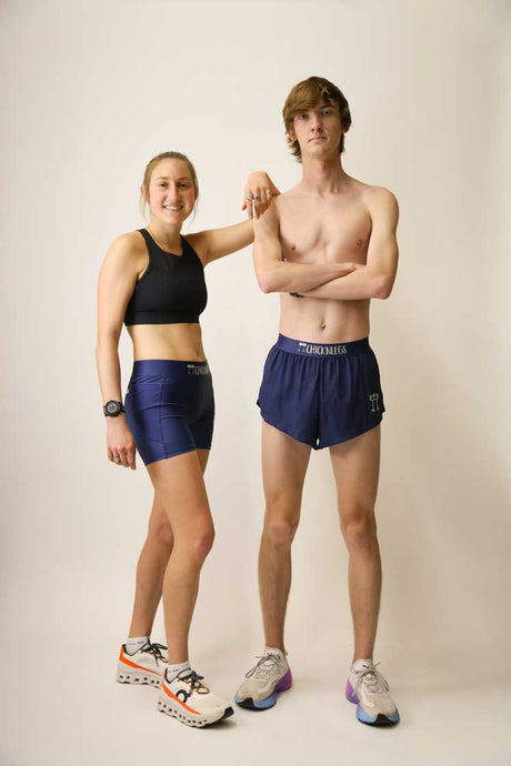 Men's Navy Blue 2" Half Split Shorts  - ChicknLegs