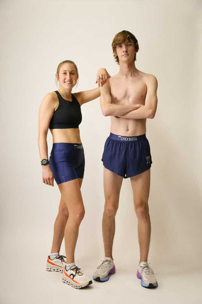 Men's Navy Blue 2" Half Split Shorts  - ChicknLegs