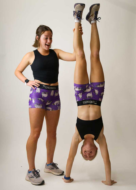 Women's Sloths 3" 2-Pocket Compression Shorts  - ChicknLegs