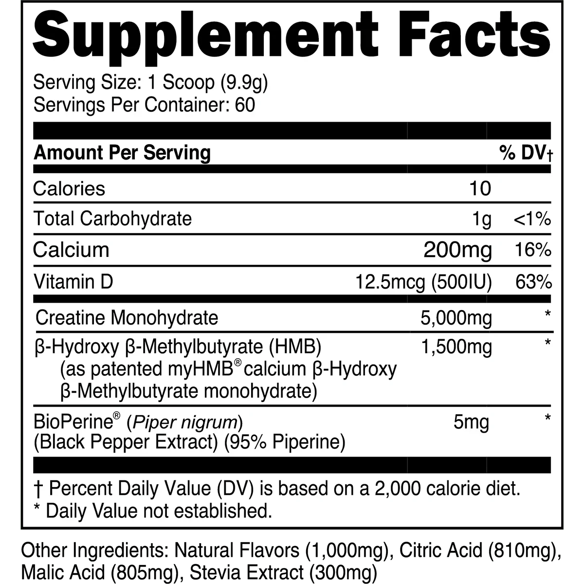Transparent labs Creatine HMB 60 Servings