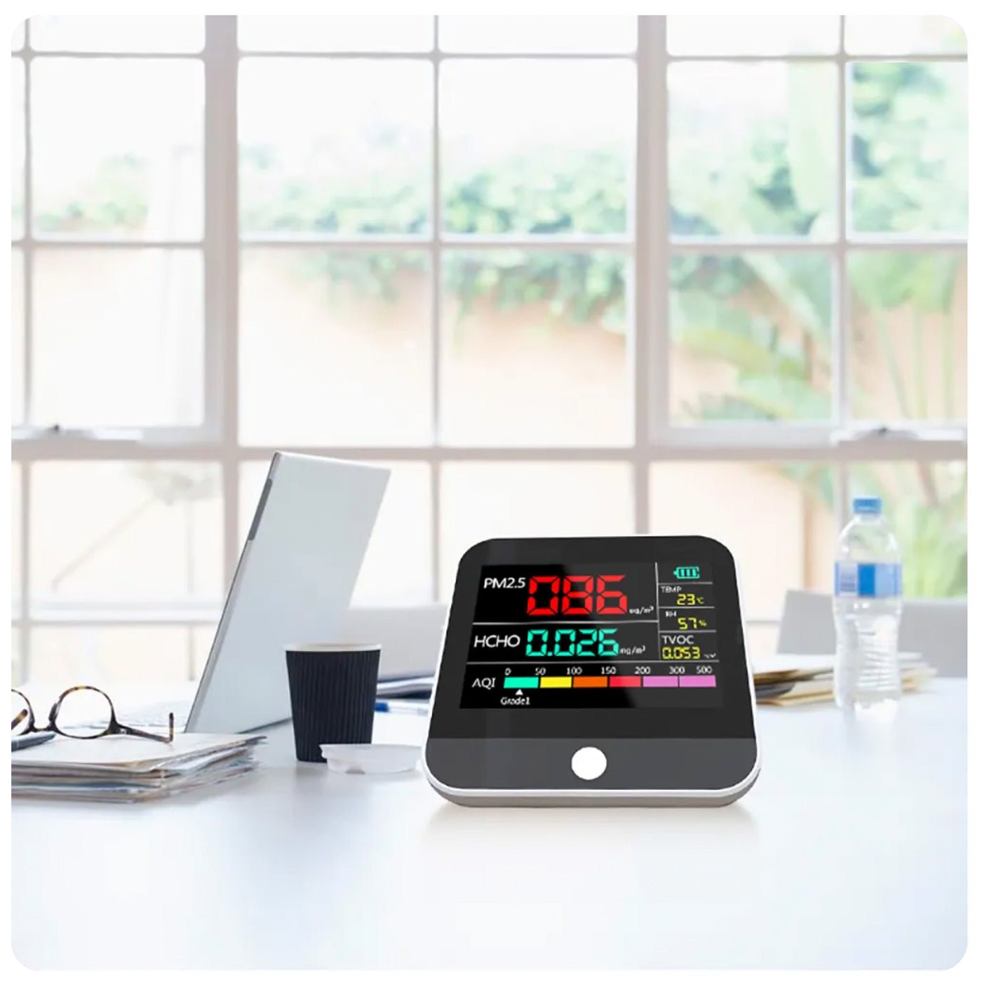 Indoor Air Quality Monitor with Air Quality Index, PM2.5, PM10, PM1.0, HCHO, TVOC - Sper Scientific