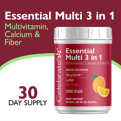 Essential Multi 3 in 1 Multivitamin Drink Powder With Calcium