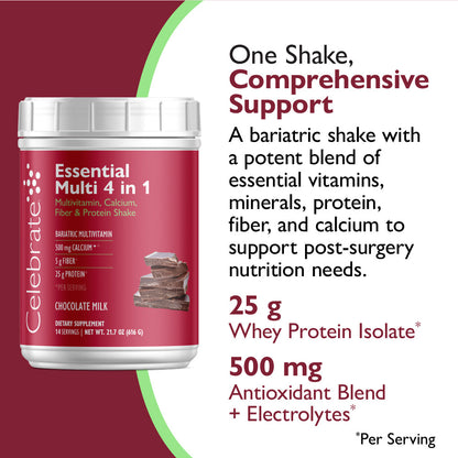 Essential Multi 4 in 1 Multivitamin Protein Powder with Calcium & Fiber