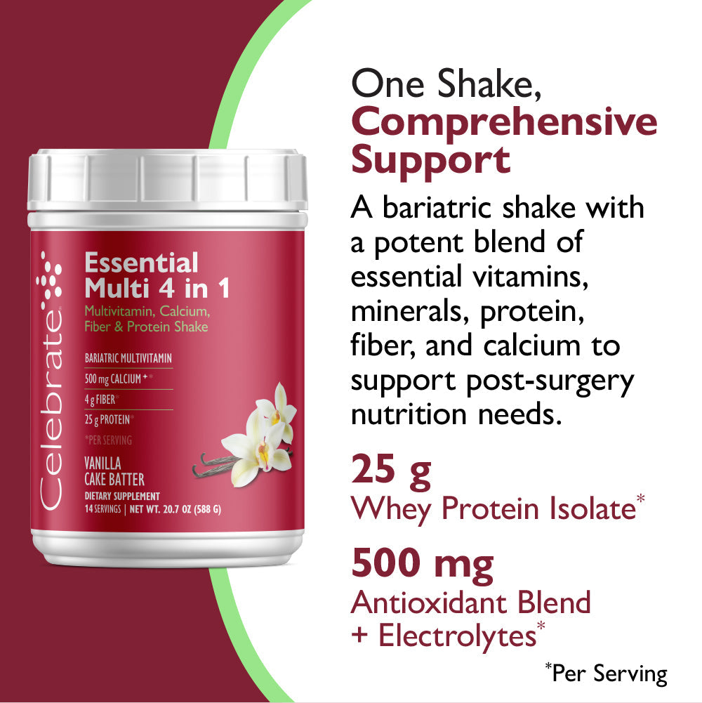Essential Multi 4 in 1 Multivitamin Protein Powder with Calcium & Fiber