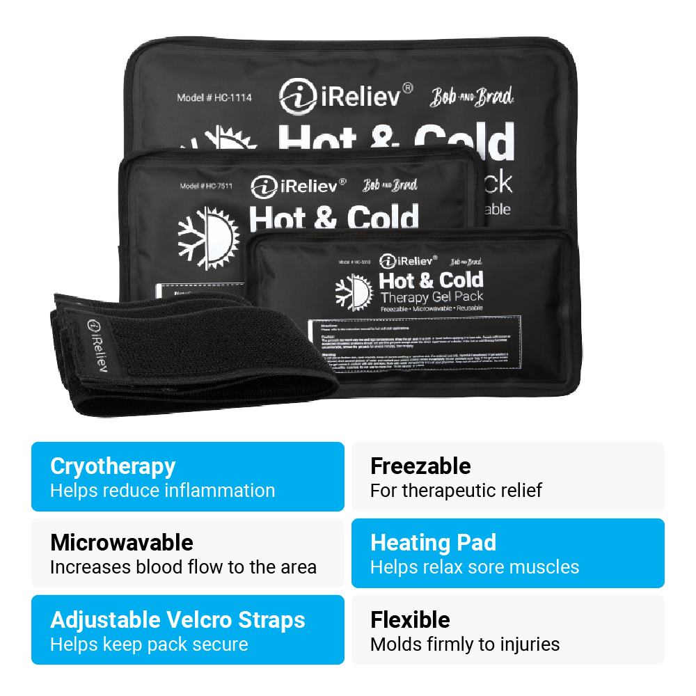 Premium Reusable Hot and Cold Therapy Gel Pack with Securement Straps - The Track and Field Store