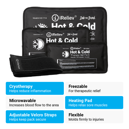 Premium Reusable Hot and Cold Therapy Gel Pack with Securement Straps - The Track and Field Store