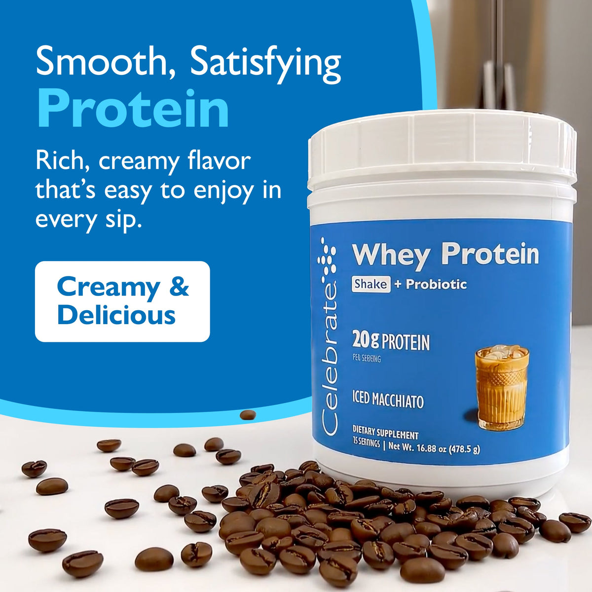Celebrate® Whey Protein Shake + Probiotic