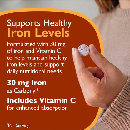 Iron 30 mg + Vitamin C Chewable Tablets, Grape