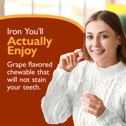 Iron 30 mg + Vitamin C Chewable Tablets, Grape