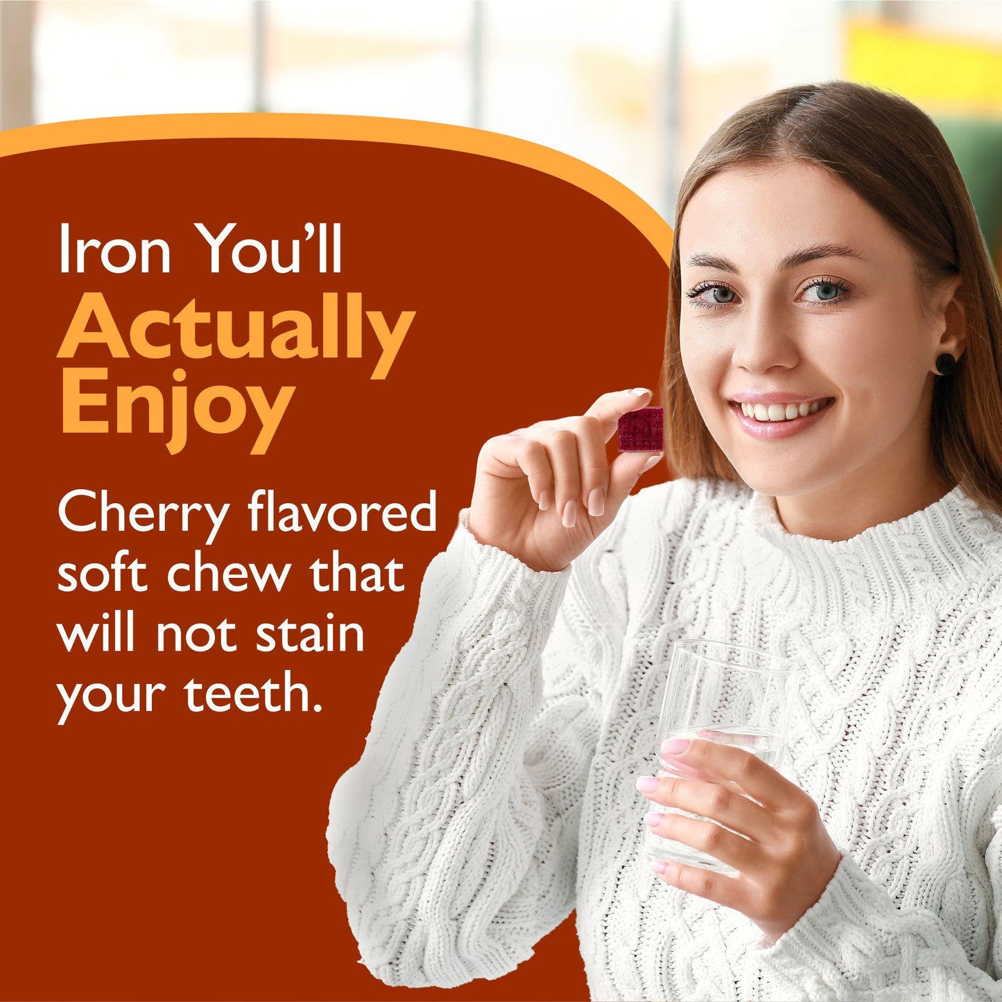 Iron 45 mg  + Vitamin C Soft Chews, Cherry Burst