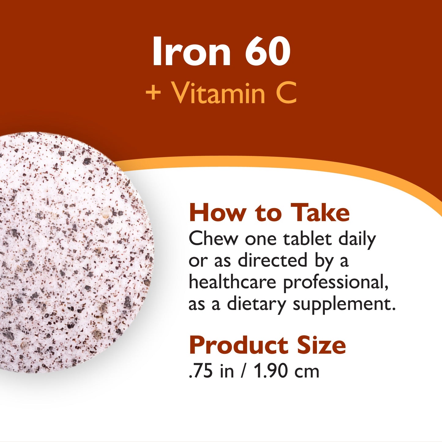 Iron 60 mg + Vitamin C Chewable Tablets, Berry