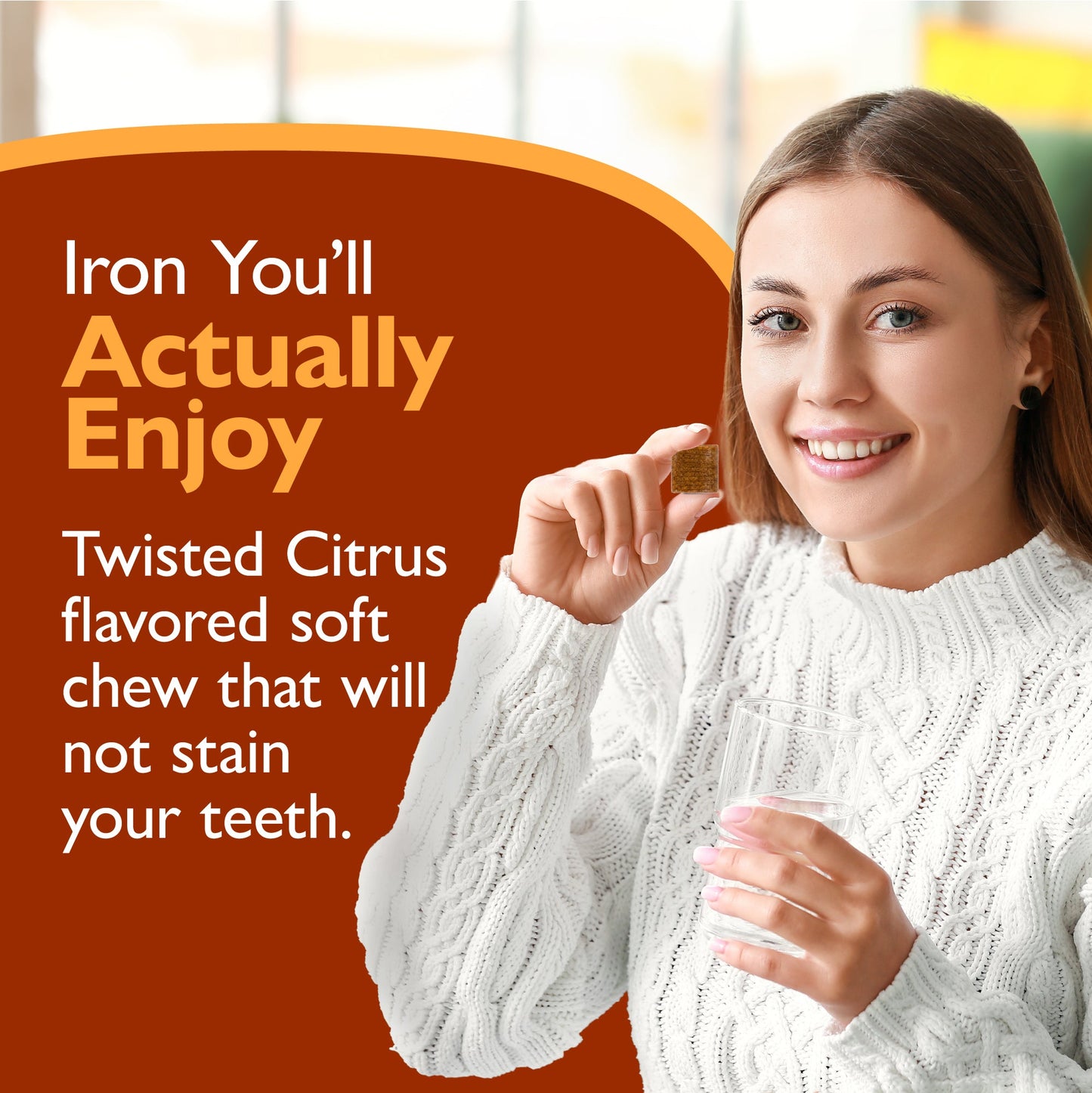 Iron 60 mg  + Vitamin C Soft Chews, Twisted Citrus