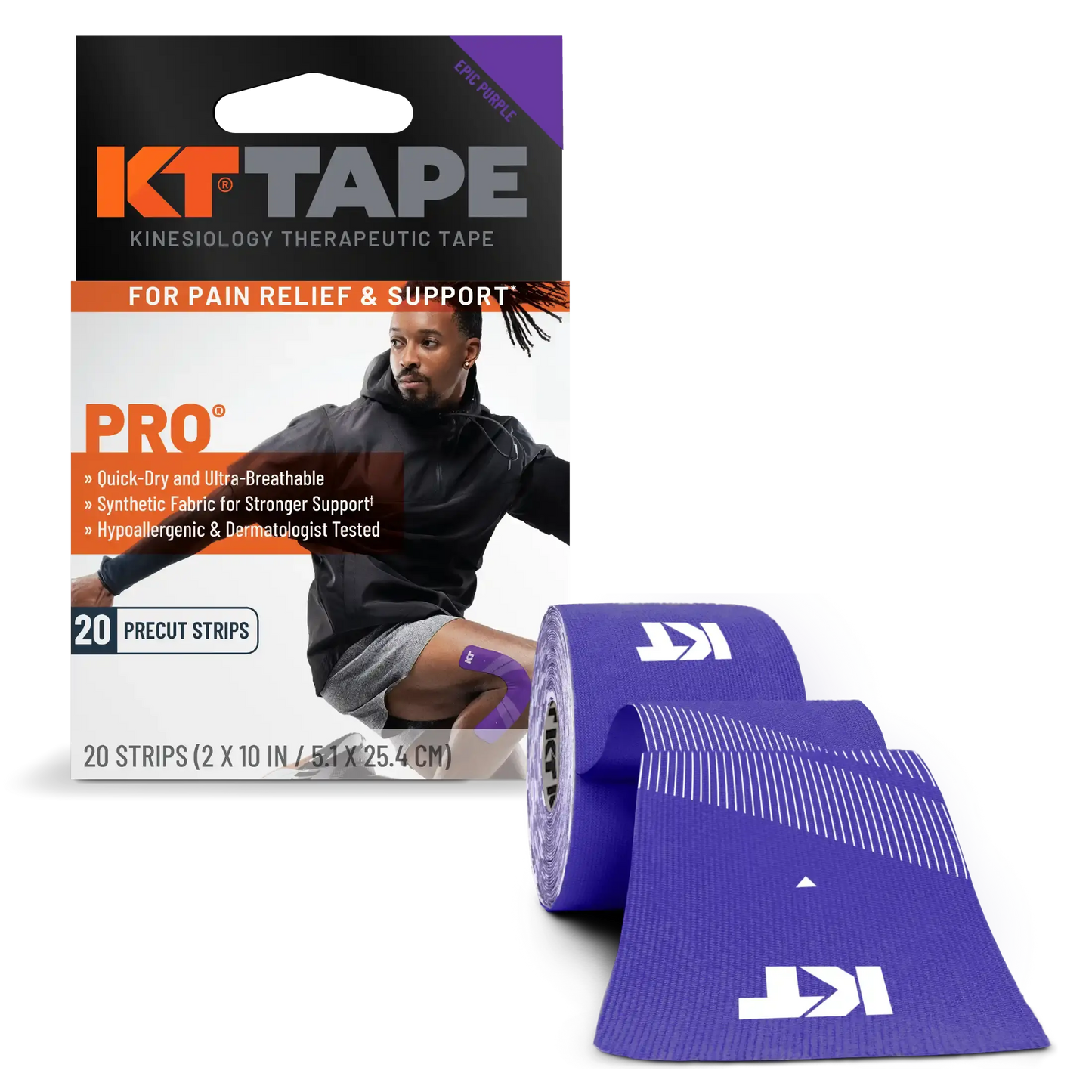 KT Tape Pro® Synthetic Kinesiology Tape – Precut Strips