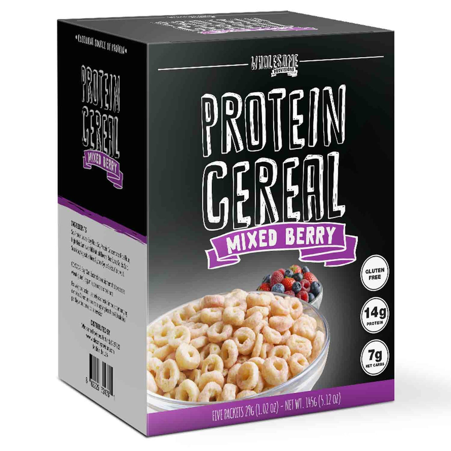 Mixed Berry Protein Cereal - High Protein & Fiber, Low Carb - Wholesome Provisions