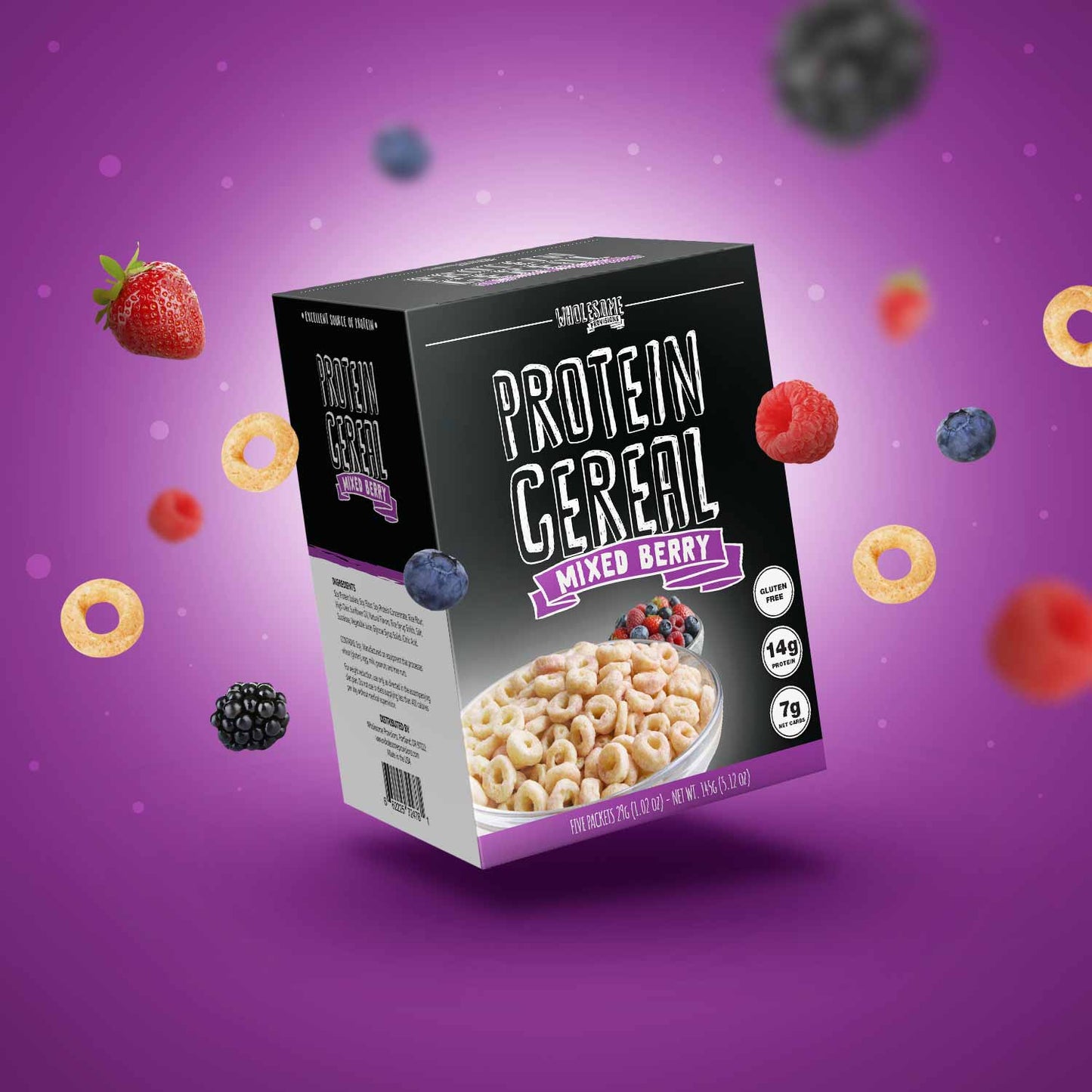 Mixed Berry Protein Cereal - High Protein & Fiber, Low Carb - Wholesome Provisions