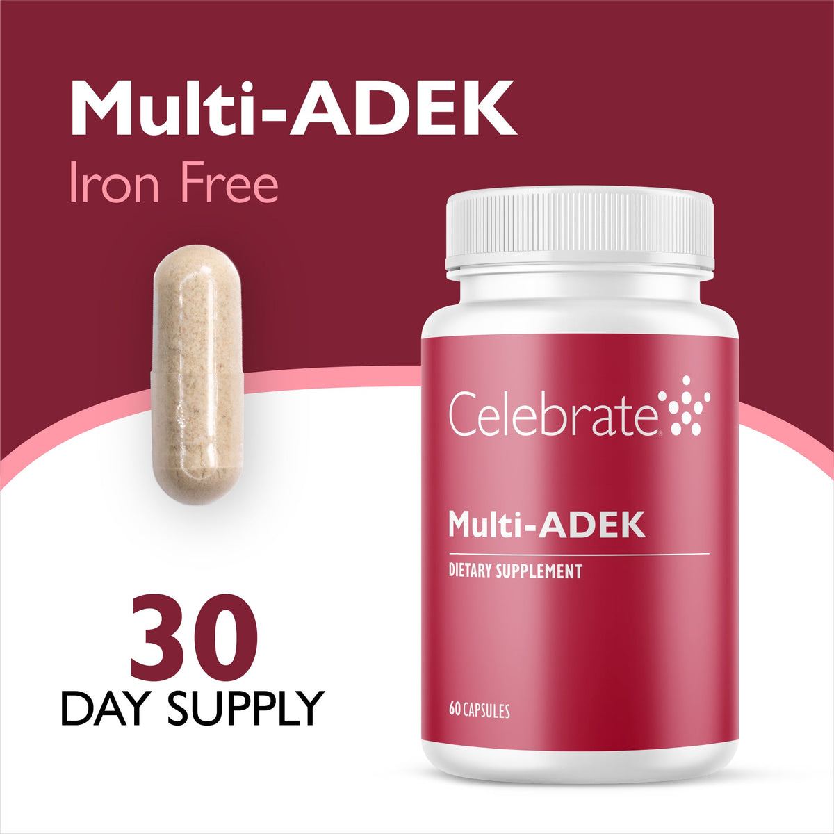 Multi-ADEK Vitamin Capsules, Iron-Free