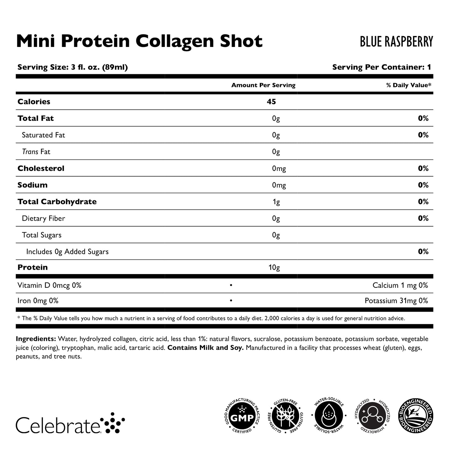 Collagen Protein Mini Shot, 3oz