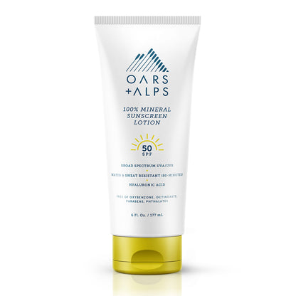 100% Mineral Sunscreen Lotion with SPF 50 - Oars + Alps - The Track and Field Store