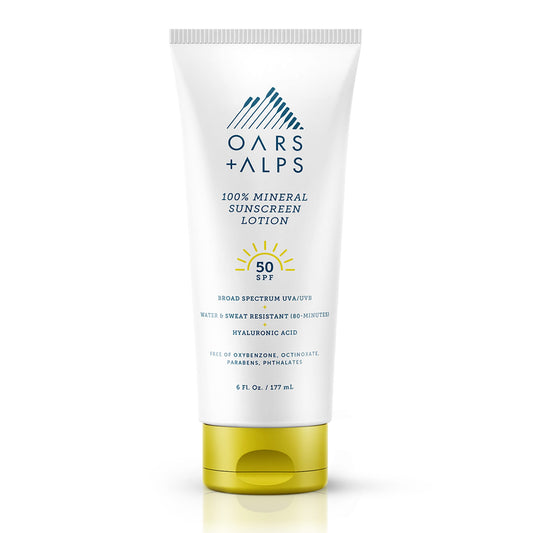 100% Mineral Sunscreen Lotion with SPF 50 - Oars + Alps - The Track and Field Store