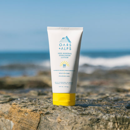 100% Mineral Sunscreen Lotion with SPF 50 - Oars + Alps - The Track and Field Store