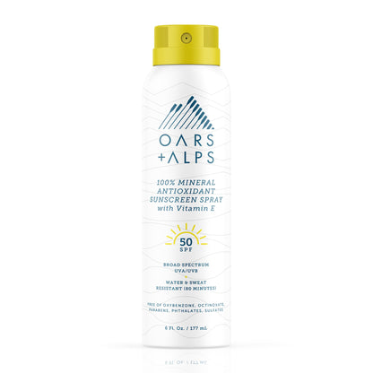 100% Mineral Antioxidant Sunscreen Spray with SPF 50 - Oars + Alps - The Track and Field Store