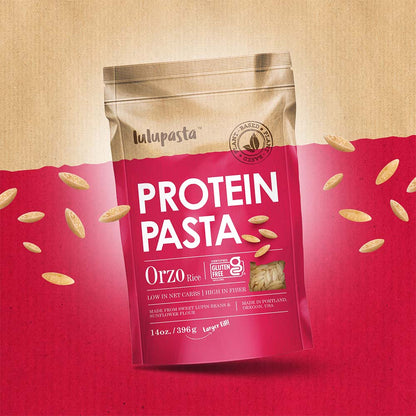 Orzo Protein Pasta - 19g Protein & 4g Net Carb, Keto Rice, Keto Pasta, Gluten Free (Large 14 oz. Fill) - Wholesome Provisions