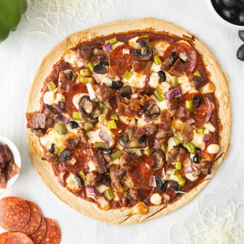 Pizza Crusts - 0g Net Carb, High in Protein, High Fiber, Non-GMO - 2 Thin Crusts Per Package - Wholesome Provisions