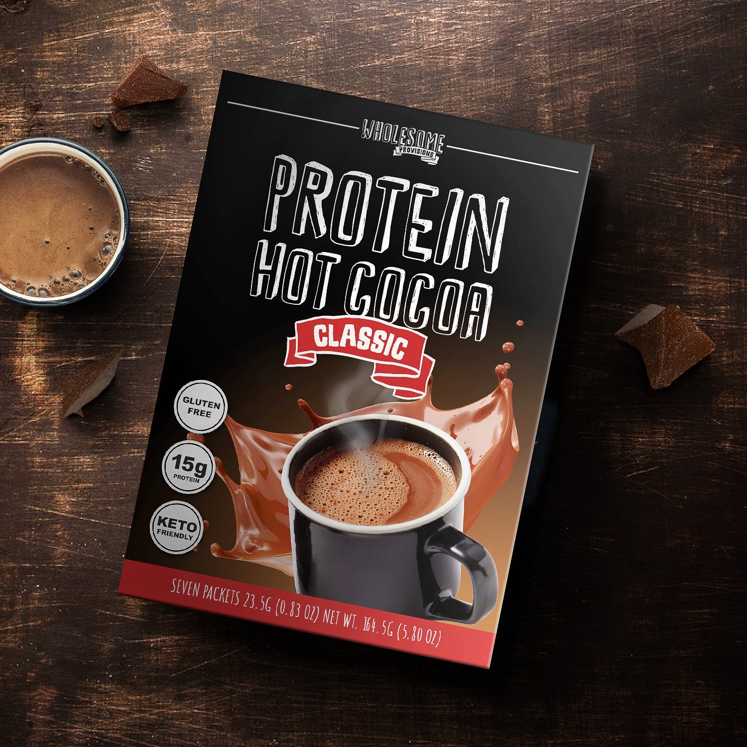 Protein Hot Chocolate - High Protein & Low in Carbs, Keto-Friendly - Wholesome Provisions - The Track and Field Store