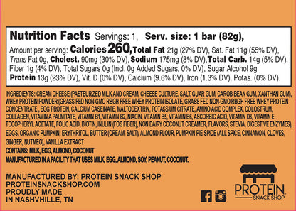 Pumpkin Protein Cheesecake, 6-Ct, Low Carb, Gluten-Free, Snack Bar