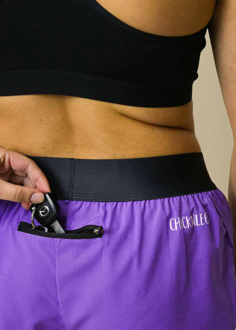 Women's Purple 1.5" Split Shorts - ChicknLegs