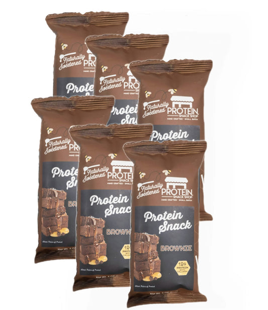 Chocolate Protein Brownie, 6-Ct, Honey Sweetened, Gluten-Free, Snack Bar - Protein Snack Shop