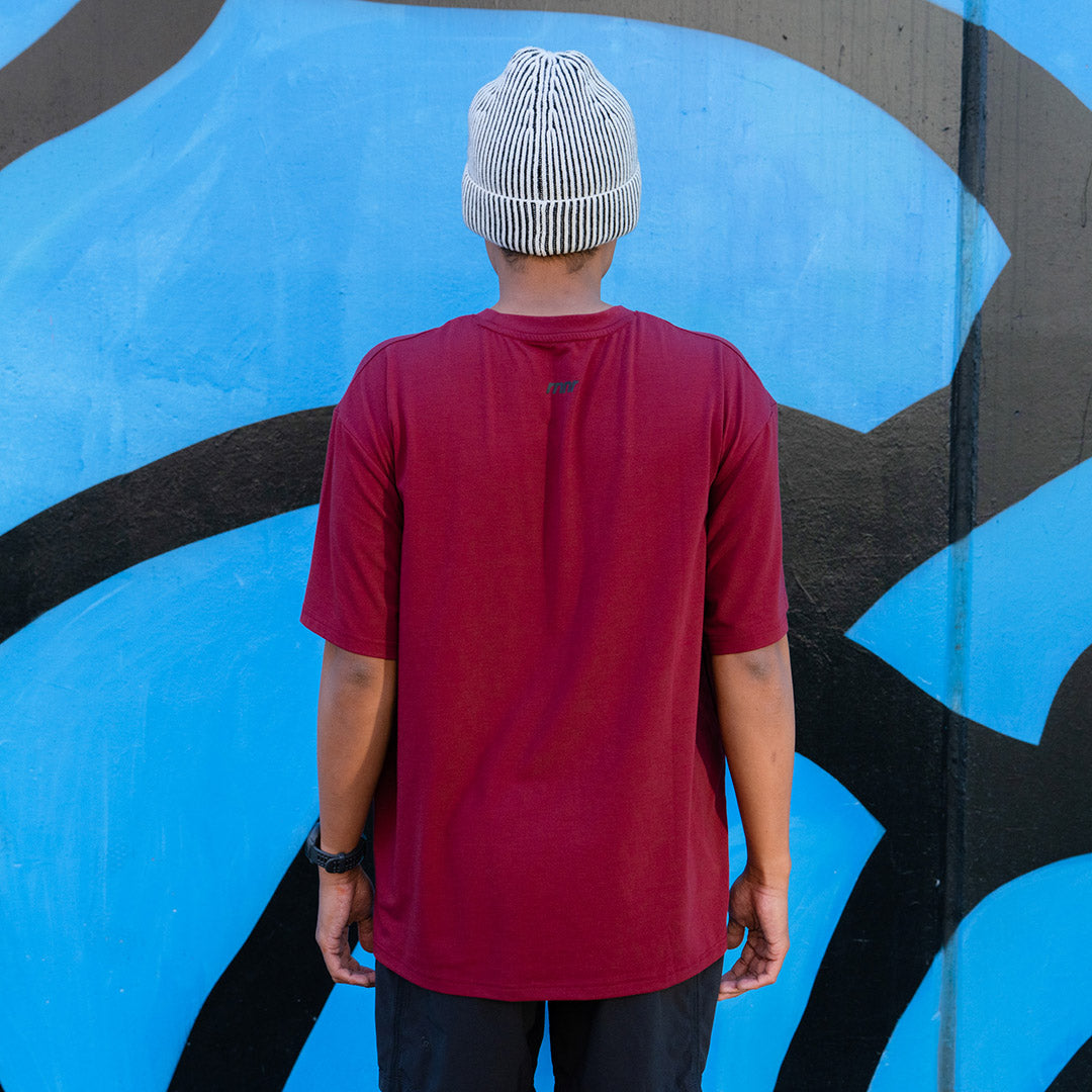 Men's Running Tee- Cabernet- RNNR - The Track and Field Store
